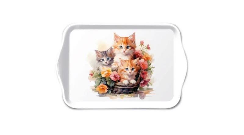 AMB.13720395 Kittens in basket műanyag kistálca 13x21cm, cicás