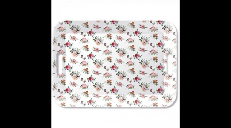 AMB.13919350 Charlotte white műanyag nagytálca 33x47cm