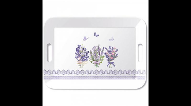 AMB.13919735 Lovely lavender white műanyag nagytálca 33x47cm