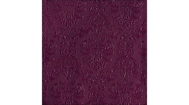 AMB.14014255 Elegance Berry dombornyomott papírszalvéta 40x40cm, 15db-os
