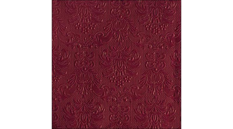 AMB.14017576 Elegance ruby red dombornyomott papírszalvéta 40x40cm,15db-os