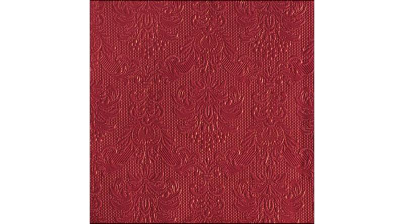 AMB.14017577 Elegance dark red dombornyomott papírszalvéta 40x40cm,15db-os