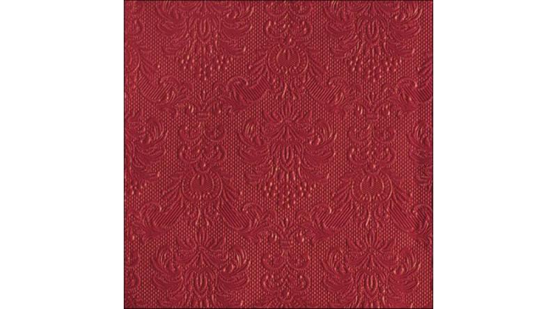 AMB.14017577 Elegance dark red dombornyomott papírszalvéta 40x40cm,15db-os