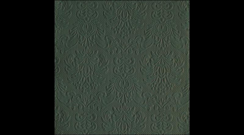 AMB.14018068 Elegance deep forest green dombornyomott papírszalvéta 40x40cm,15db-os