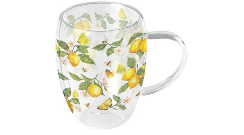 AMB.14220365 Fresh lemons white duplafalú borosilicate üvegbögre 0,35L