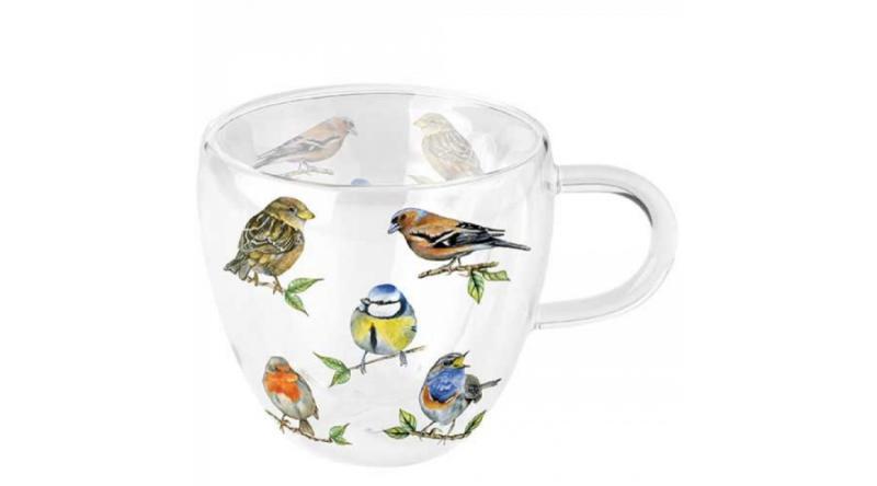 AMB.14418135 Bird species white duplafalú borosilicate üvegcsésze 0,25l