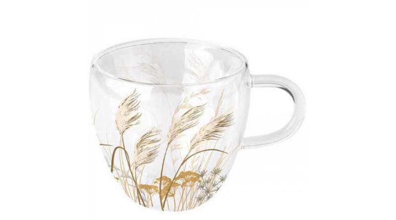 AMB.14418565 Waving grass duplafalú borosilicate üvegcsésze 0,25l