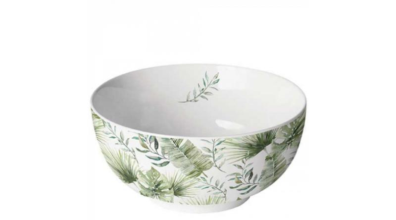 AMB.14818215 Jungle leaves white porcelántál 6,5x14cm