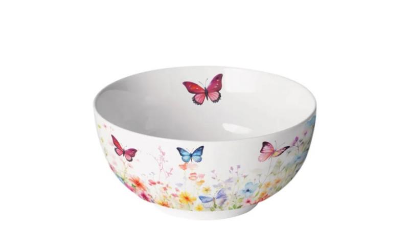 AMB.14820410 Butterflies in field white porcelántál 6,5x14cm