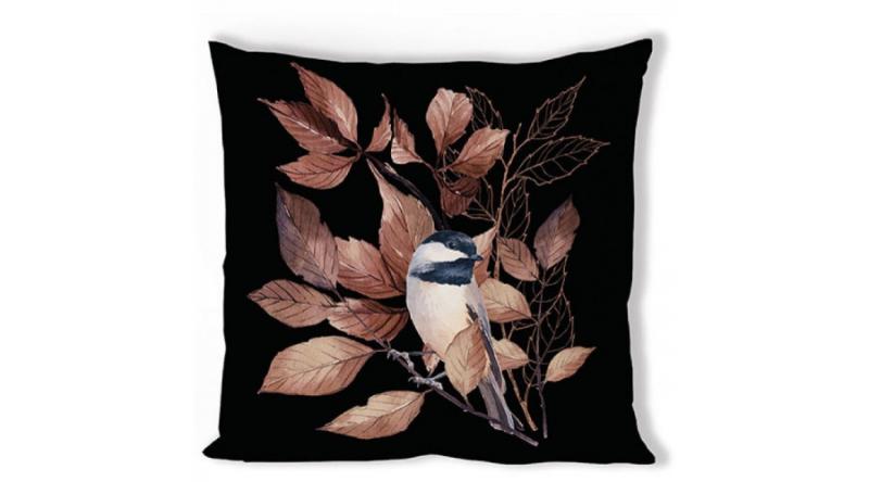 AMB.16217790 Lovely chickadee black párnahuzat 40x40cm, 100% pamut