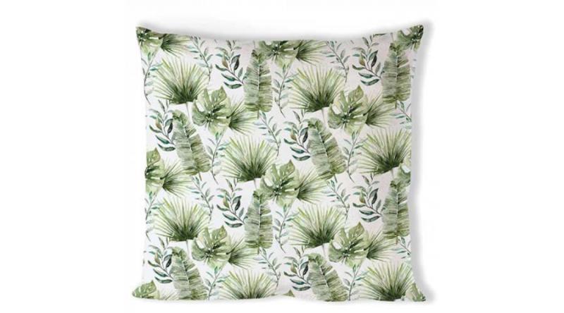 AMB.16218215 Jungle leaves white párnahuzat 40x40cm, 100% pamut