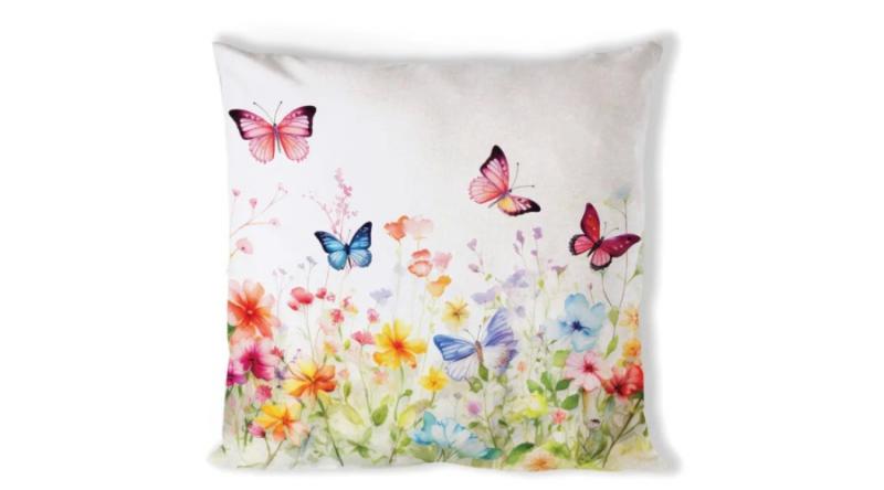 AMB.16220410 Butterflies in field white párnahuzat 40x40cm, 100% pamut