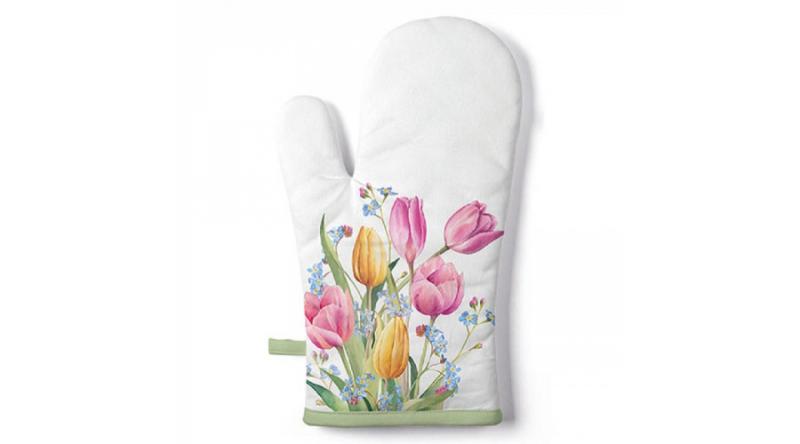 AMB.16417030 Tulips Bouquet edényfogó kesztyű 18x30cm, 100% pamut