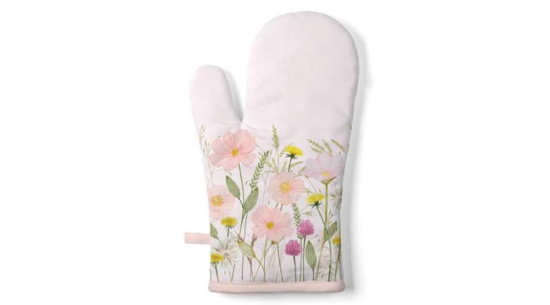 AMB.16420345 Pastel flowers pink edényfogó kesztyű 18x30cm, 100% pamut