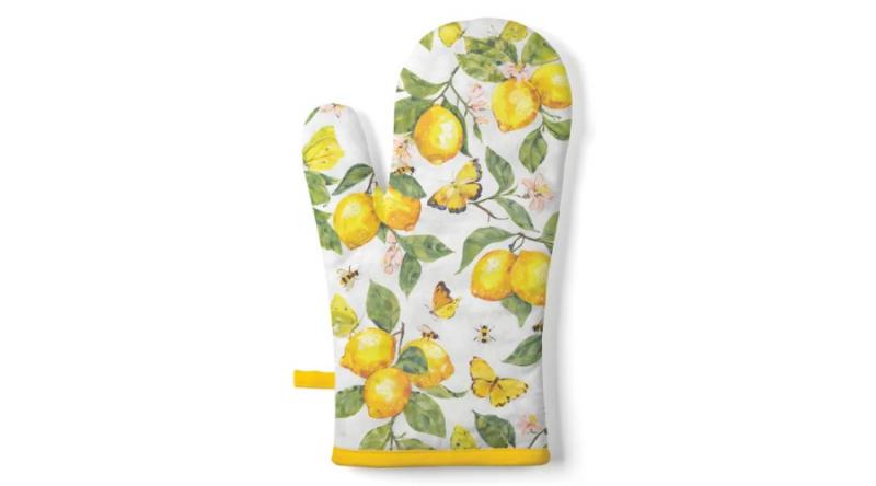 AMB.16420365 Fresh lemons white edényfogó kesztyű 18x30cm, 100% pamut