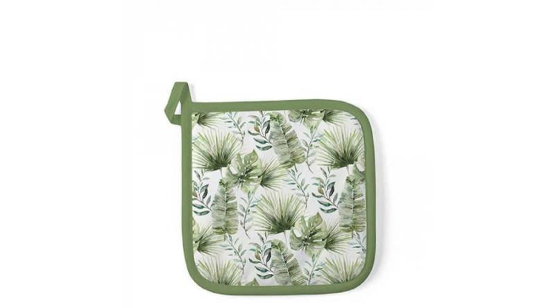 AMB.16518215 Jungle leaves white edényalátét 20x20cm,100% pamut