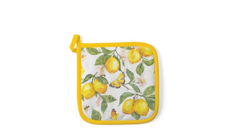 AMB.16520365 Fresh lemons white edényalátét 20x20cm,100% pamut