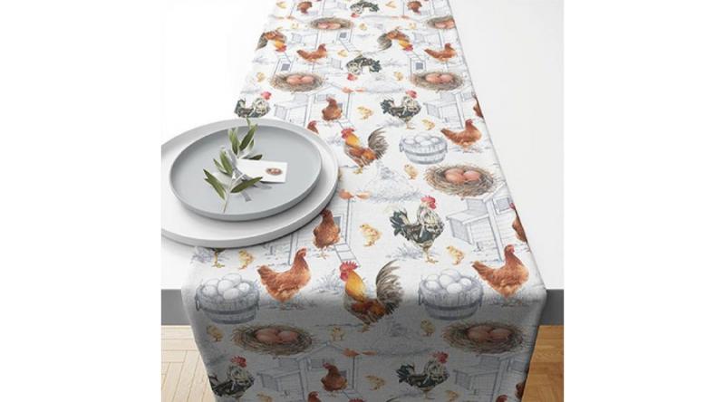 AMB.16615875 Chicken Farm asztali futó 40x150cm,100% pamut