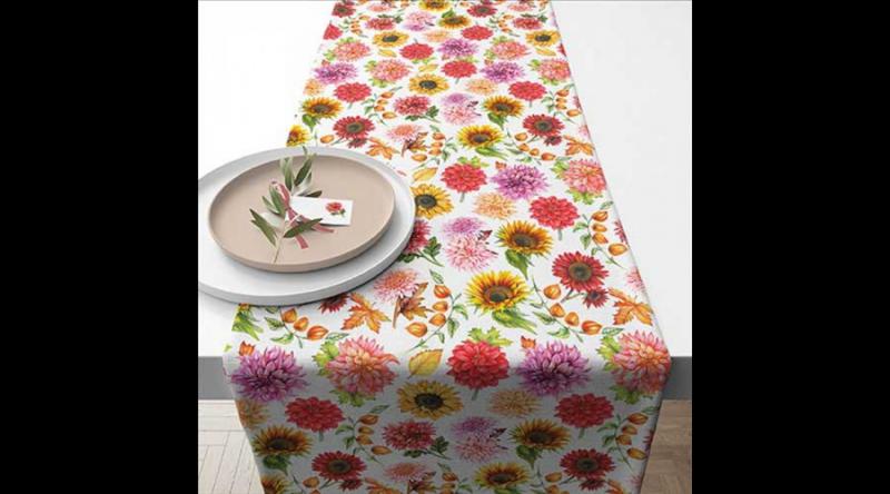 AMB.16619770 Autumn blooming asztali futó 40x150cm, 100% pamut
