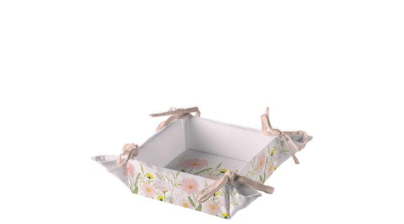 AMB.16920345 Pastel flowers pink kenyérkosár 20x20x7cm, 100% pamut