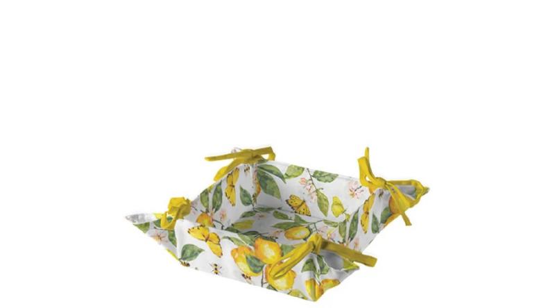AMB.16920365 Fresh lemons white kenyérkosár 20x20x7cm, 100% pamut