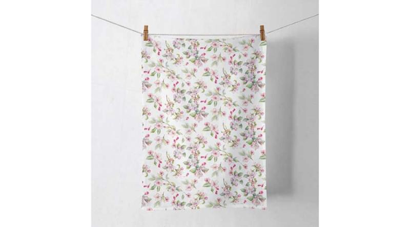 AMB.17818160 Spring blossom white konyharuha 50x70cm, 100% pamut