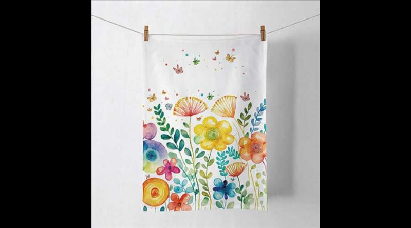 AMB.17818430 Vibrant spring white konyharuha 50x70cm,100% pamut