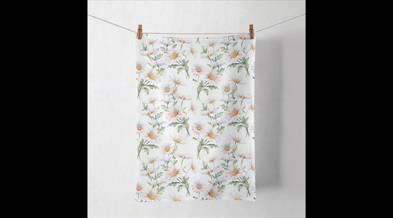 AMB.17819545 Beautiful daisies white konyharuha 50x70cm, 100% pamut