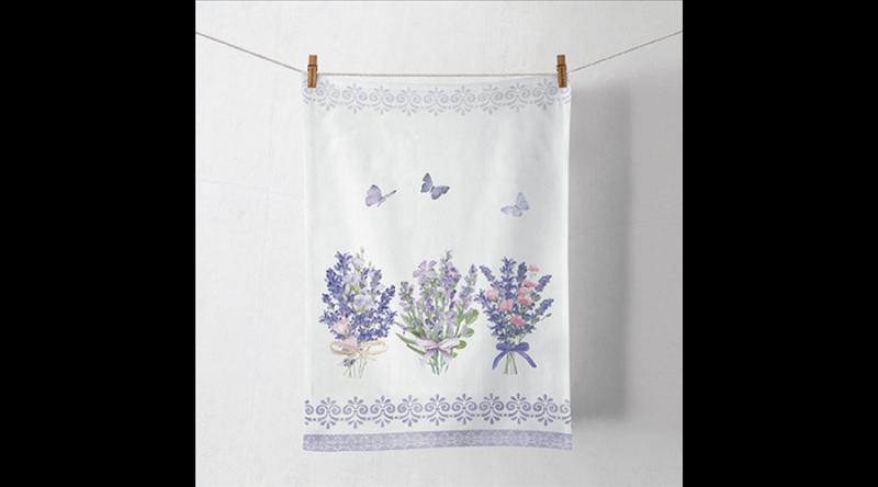 AMB.17819735 Lovely lavender white konyharuha 50x70cm, 100% pamut