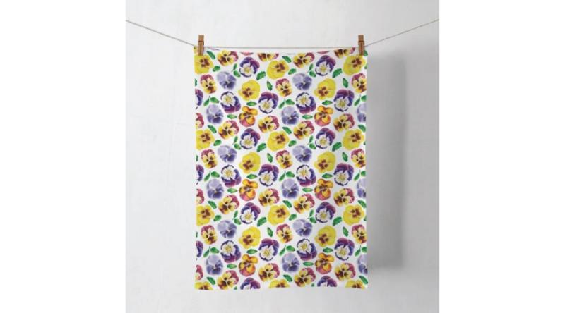 AMB.17820360 Lots of pansies konyharuha 50x70cm, 100% pamut