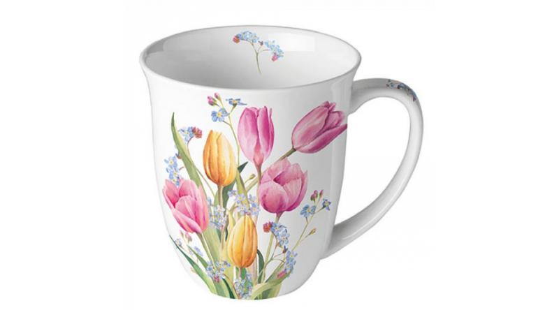 AMB.18417030 Tulips Bouquet porcelánbögre 0,4l