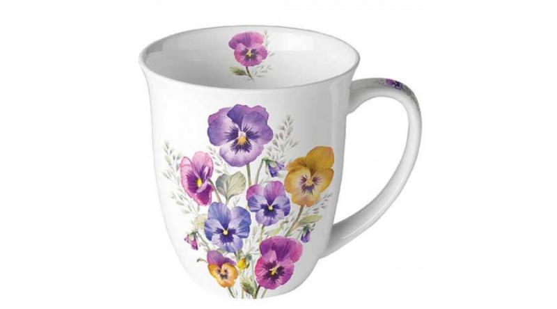 AMB.18418165 Pansies porcelánbögre 0,4l