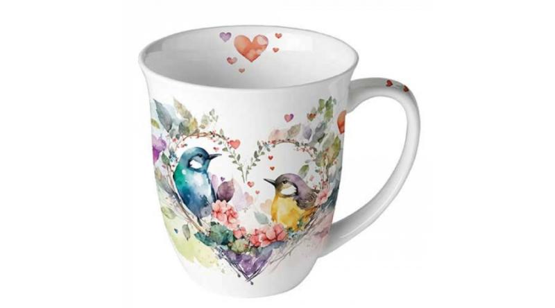 AMB.18418435 Loving birds porcelánbögre 0,4l