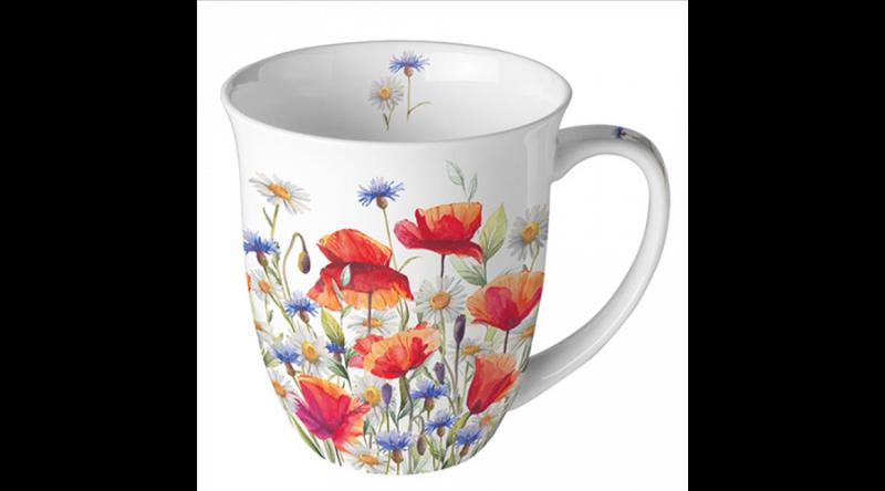 AMB.18418640 Poppies and Cornflowers porcelánbögre 0,4l