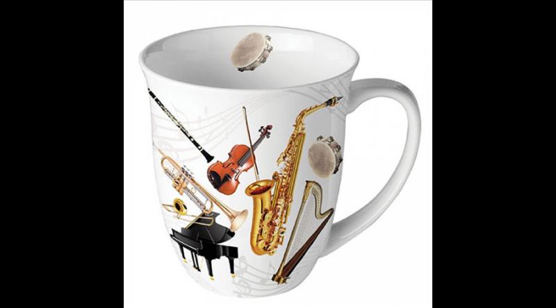 AMB.18419590 Music instruments, hangszeres porcelánbögre 0,4l