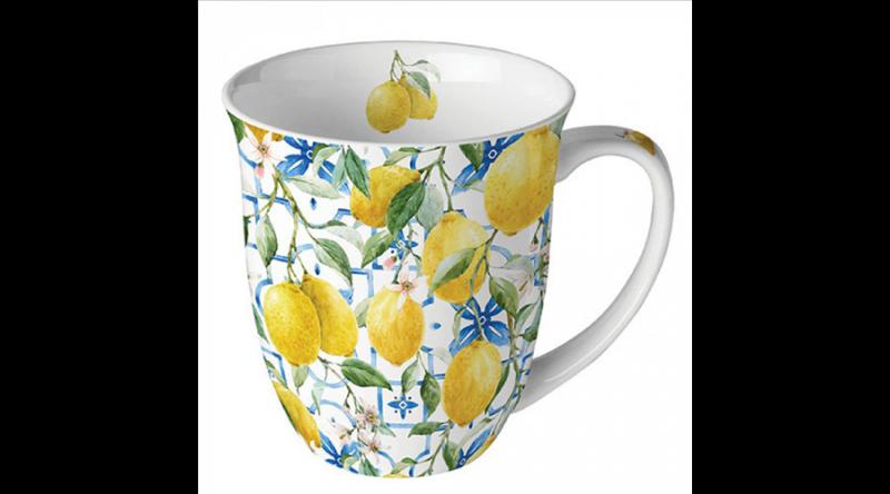 AMB.18419660 Mediterranean lemons porcelánbögre 0,4l