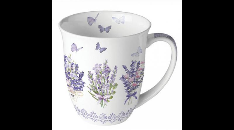 AMB.18419735 Lovely lavender white porcelánbögre 0,4l