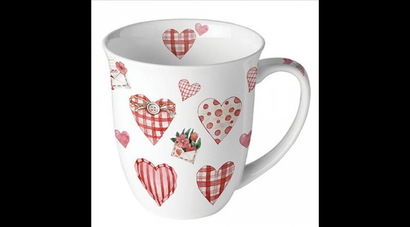 AMB.18419745 Lovely Hearts porcelánbögre 0,4l