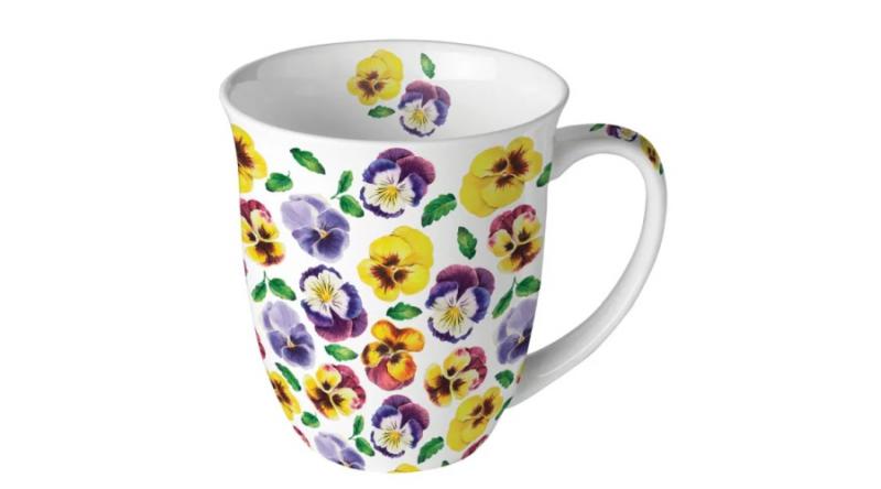 AMB.18420360 Lots of pansies porcelánbögre 0,4l