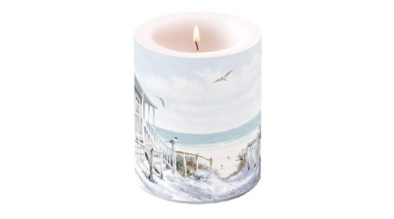 AMB.19113915 Beach Cabin átvilágítós gyertya 12x10cm
