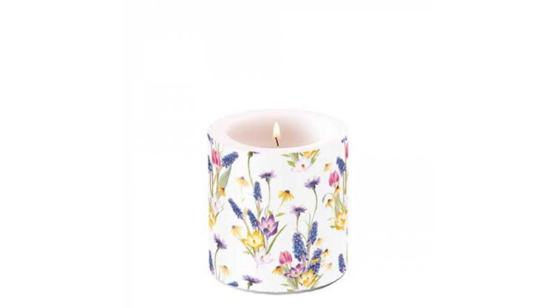 AMB.19218240 Hello spring átvilágítós gyertya 8x7,5cm