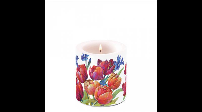 AMB.19219310 Tulips of joy átvilágítós gyertya 8x7,5cm