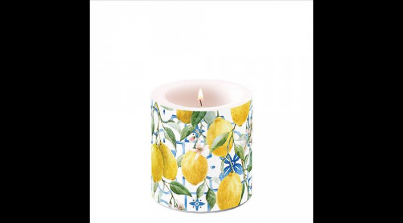 AMB.19219660 Mediterranean lemons átvilágítós gyertya 8x7,5cm