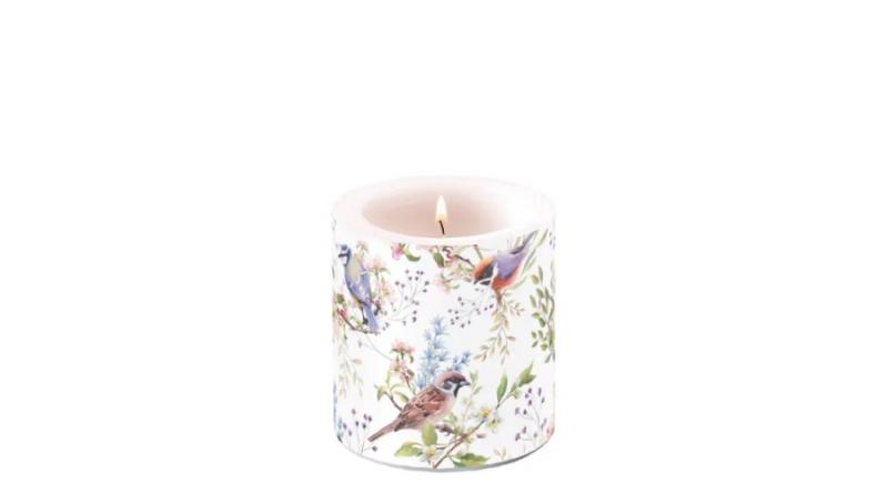 AMB.19220390 Busy birds átvilágítós gyertya 8x7,5cm