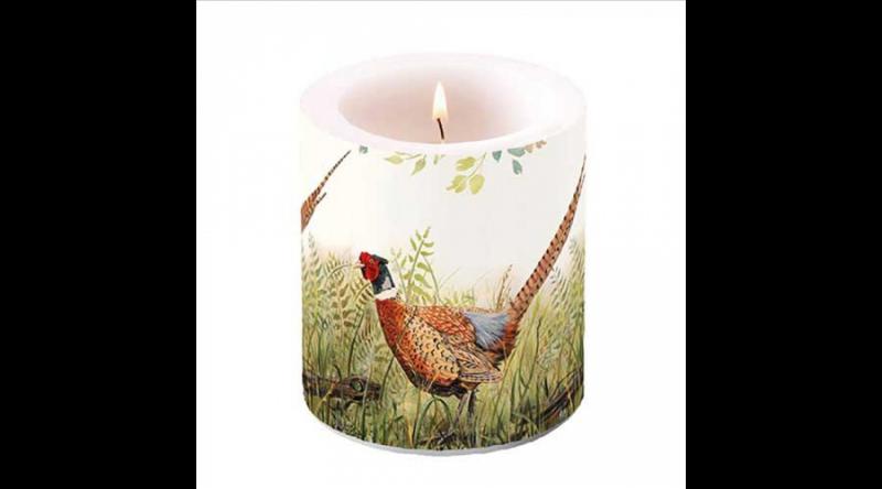 AMB.19317515 Glorious pheasant átvilágítós gyertya 10x10cm