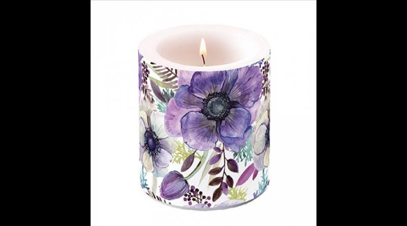 AMB.19319340 Purple dream átvilágítós gyertya 10x10cm