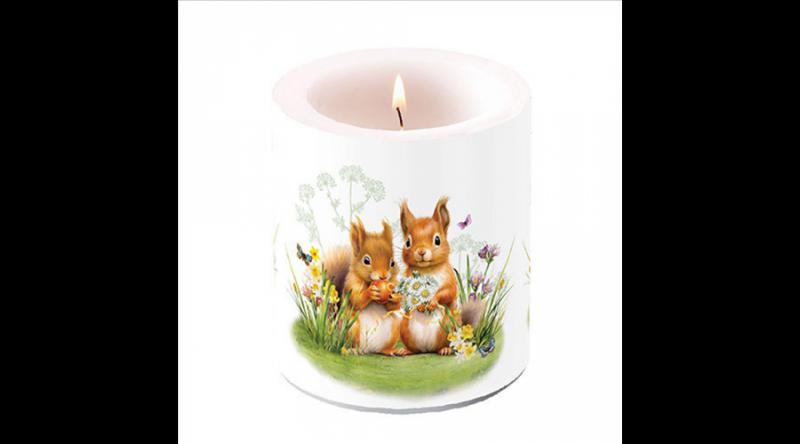 AMB.19319465 Little squirrels átvilágítós gyertya 10x10cm