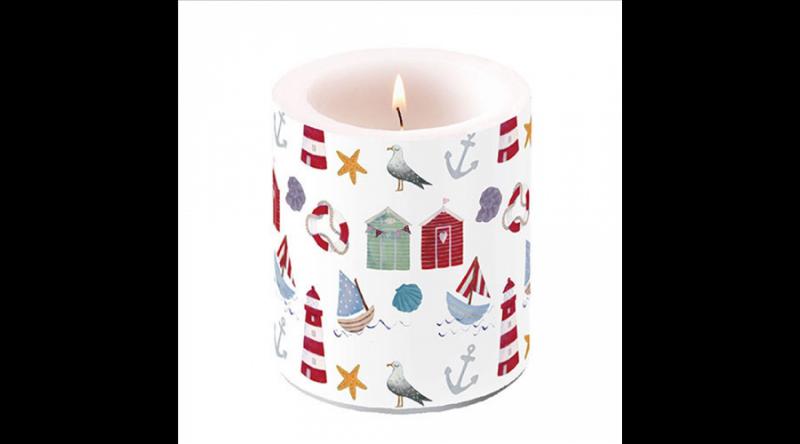 AMB.19319740 Nautical items átvilágítós gyertya 10x10cm