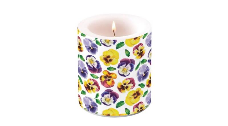 AMB.19320360 Lots of pansies átvilágítós gyertya 10x10cm