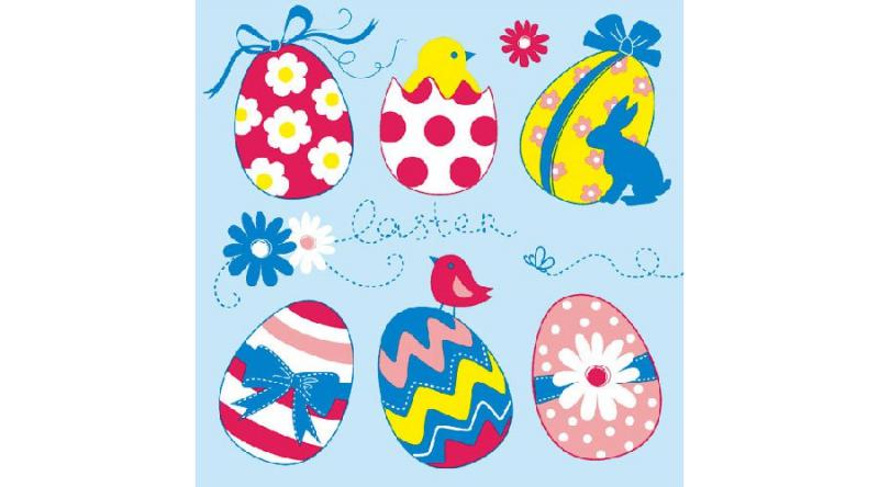 AMB.23301542 Easter Eggs Collection blue papírszalvéta 33x33cm,20db-os